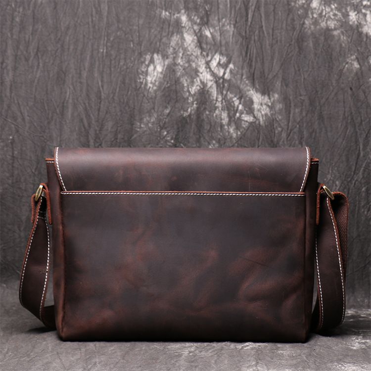 Men's Shoulder Bag New Vintage Genuine Leather Men's Bag Handmade Women's Cowhide Crossbody Bag Crazy Horse Leather Simple and High end Feeling_autovado.com