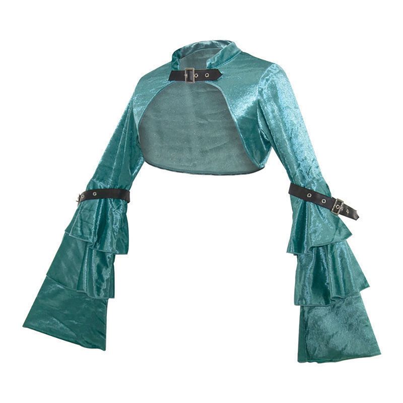 Women's Clothing Short slim dress coat Women's long sleeved small cape waistcoat Spring and autumn casual velvet small outerwear top_autovado.com