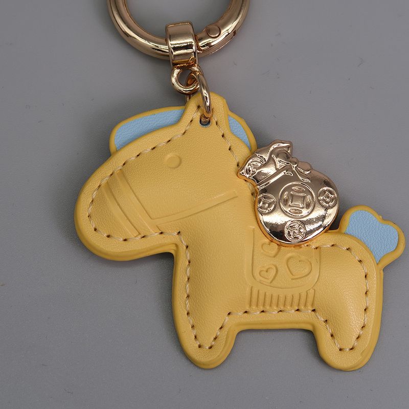 Immediately Get Rich Bracelet Keychain Leather Cartoon Pony Pendant Couple Bag Net Celebrity Car Keychain_autovado.com