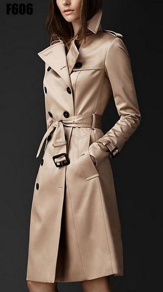Women's Clothing Fashion Trend Double breasted Slim Long Windbreaker Women_autovado.com