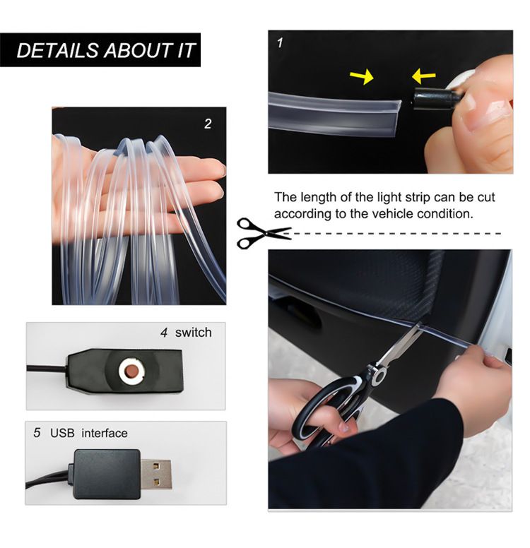 New Universal Atmosphere Car Interior Fiber Optic Ambient Modified Central Control Dashboard Decorative Light_autovado.com
