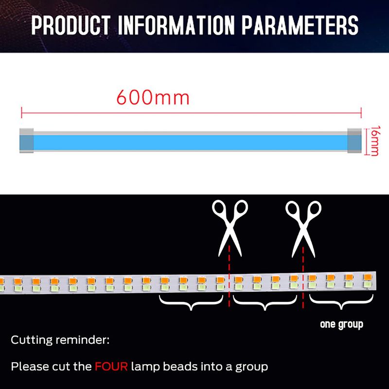 Car Headlight Start Scan Ultra-thin Guide Strip New LED Flowing Turn Signal Tear Eye Universal Daytime Running Light_autovado.com