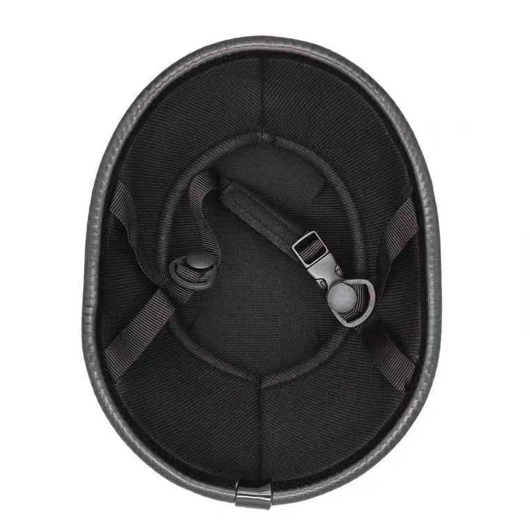 melon scoop helmet leather helmet knight summer helmet bicycle retro helmet men's half helmet summer riding helmet_autovado.com