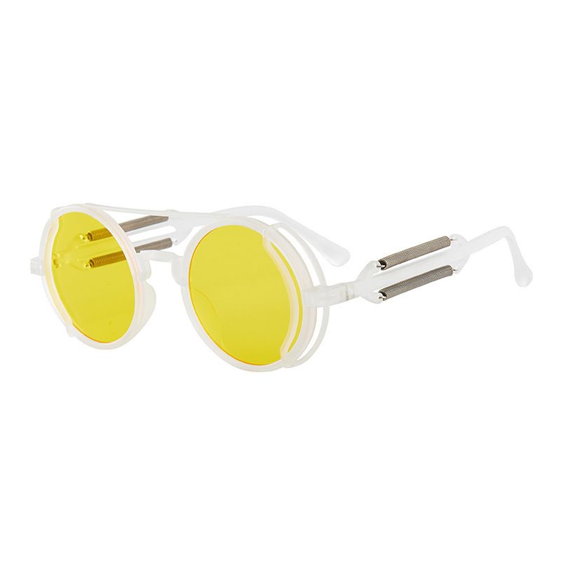 Unisex Cyberpunk trend Retro sunglasses Round sunglasses_autovado.com