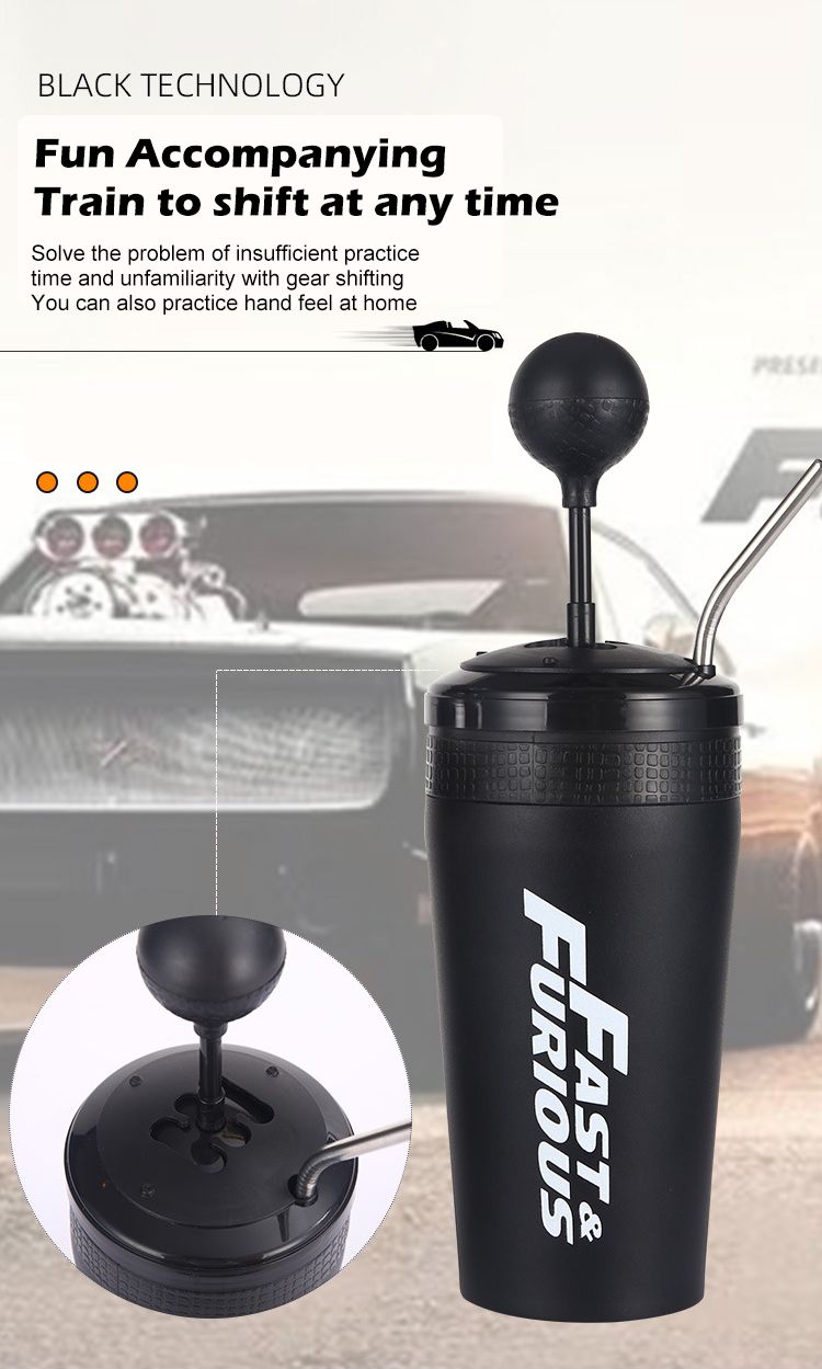 Car Cup Holder Bottle - 500ml With Straw_autovado.com