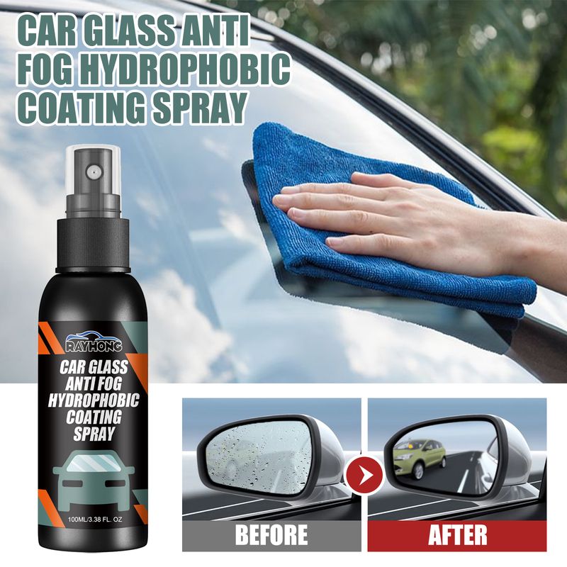 Rayhong Car Glass-Anti Fog Hydrophobic Coating Spray, Rearview Mirror Windshield Cleaner Stains Hydrophobic Water Spray Antifogging Agent_autovado.com