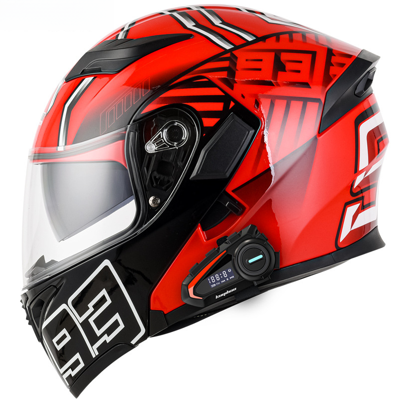 Coolqi Bao Anti-Fog Dual Lens Open Face Motorcycle Bluetooth Helmet Long Battery Life With Display Screen Suitable For_autovado.com