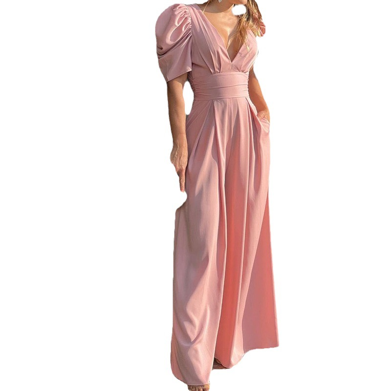 Women's fashion fashion elegant plus size wide leg jumpsuit_autovado.com