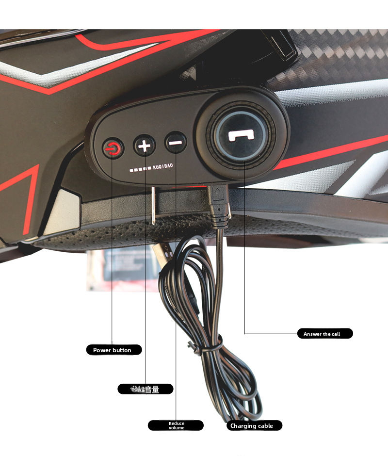 CoolQibao Electric Bluetooth Dual Lens Full Face Motorcycle Helmet With FM_autovado.com