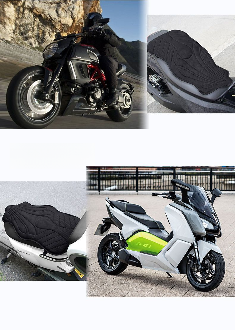 Electric Seat Cushion Shock Absorption Sun Protection Motorcycle Touring Modific Accessories Breathable Heat_autovado.com