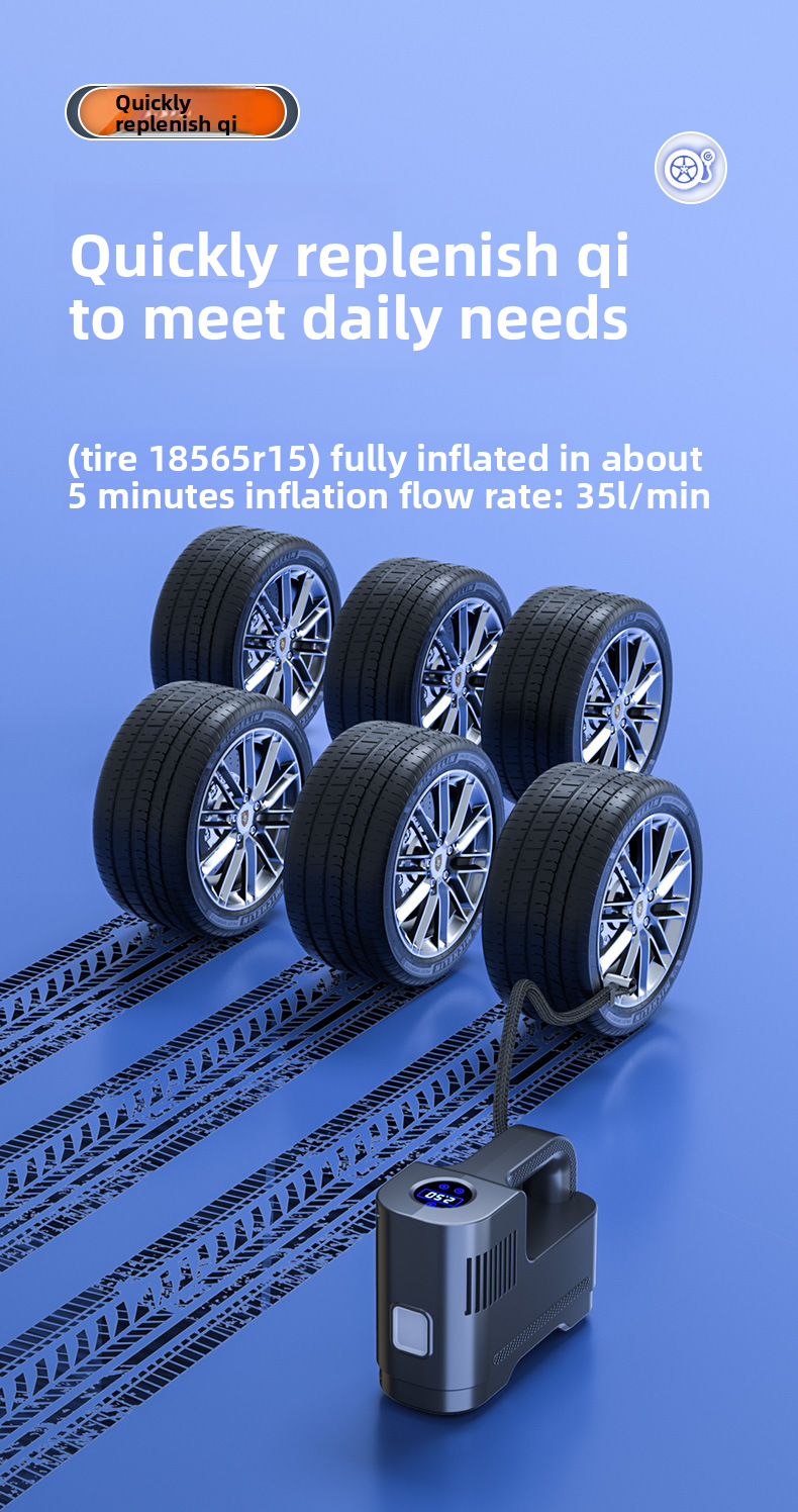 Portable Multifunctional Tire Car Pump Inflator Machine Air Tube_autovado.com