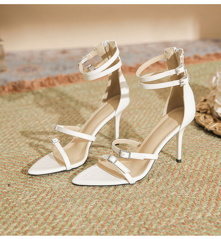 Women's fashion line with thin heel medium heel everything simple fairy high heel sandals_autovado.com