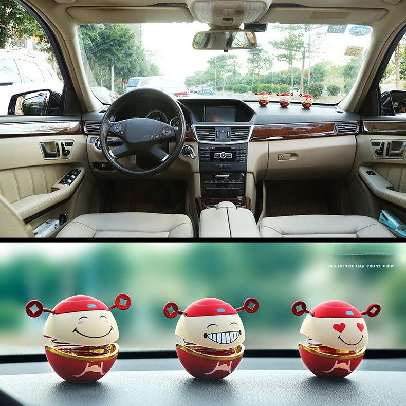 Happy God Of Wealth Dopamine Car Decompression Small Bell Ceer Console Desktop Creative Decoration Shaking Head_autovado.com