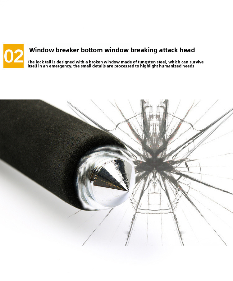 New Car Steering Wheel Multifunctional Adjustable Telescopic Security Anti-theft Thickened Window-breaking Metal_autovado.com