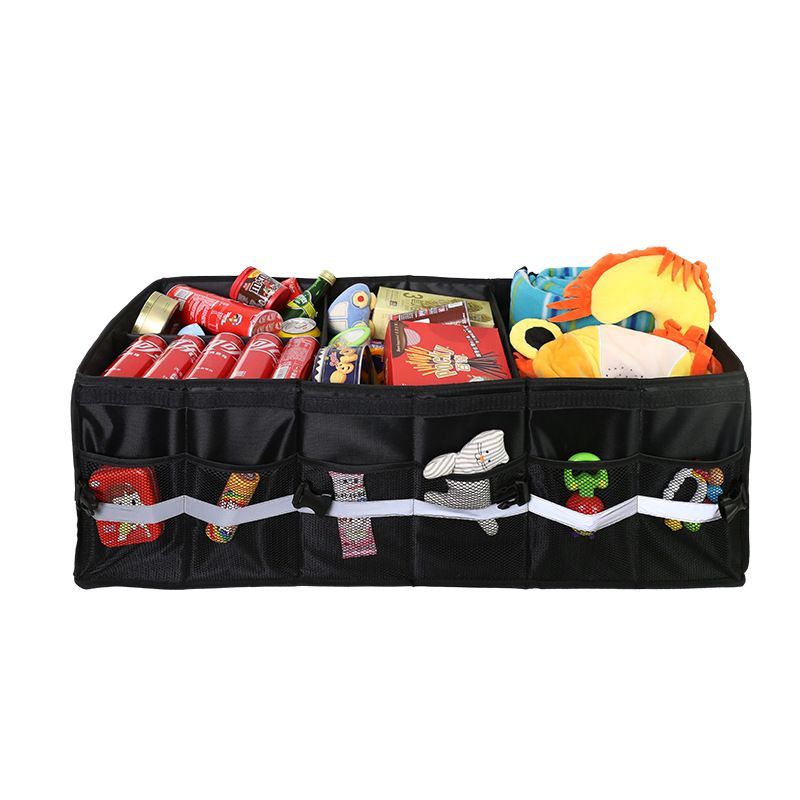 Large capacity trunk storage box portable folding car storage box Oxford cloth car trunk storage box_autovado.com