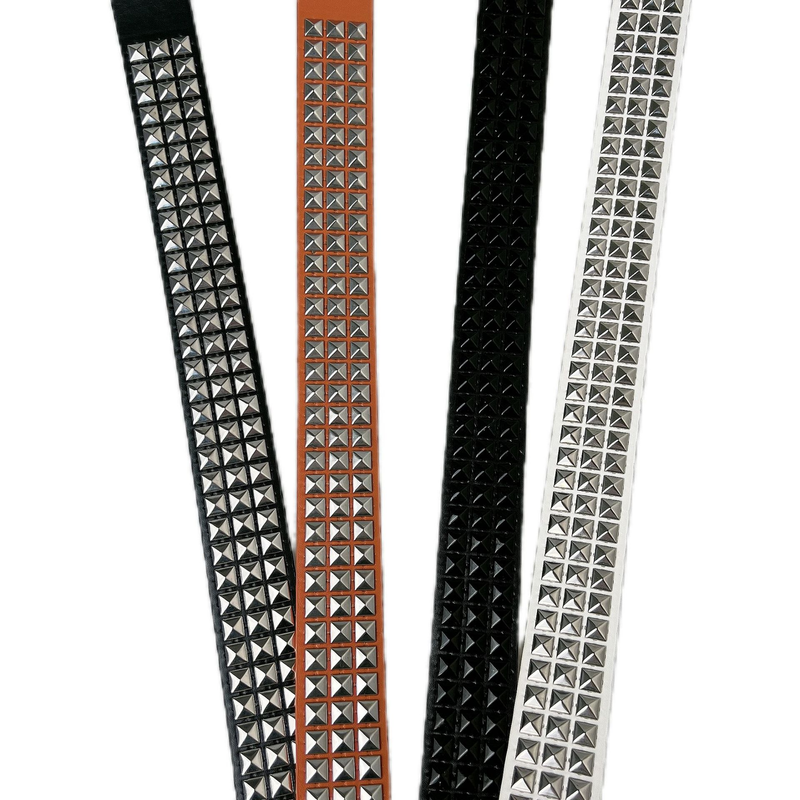 Women's Belts pyramid cybery2k subculture gothic square beads rivet belt belt for women cross-border_autovado.com