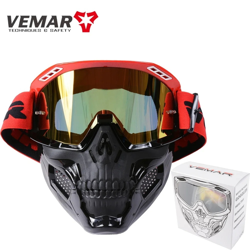 Motorcycle Anti-fog Detachable Skull Moto Face Mask Dust-proof Motocross Racing Helmet Protective Goggles_autovado.com