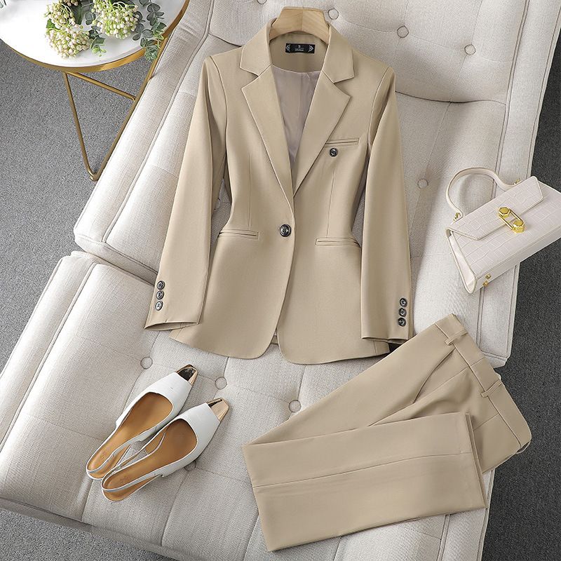 Women's Clothing long sleeved professional suits and trousers formal suits for interview sales work clothes _autovado.com