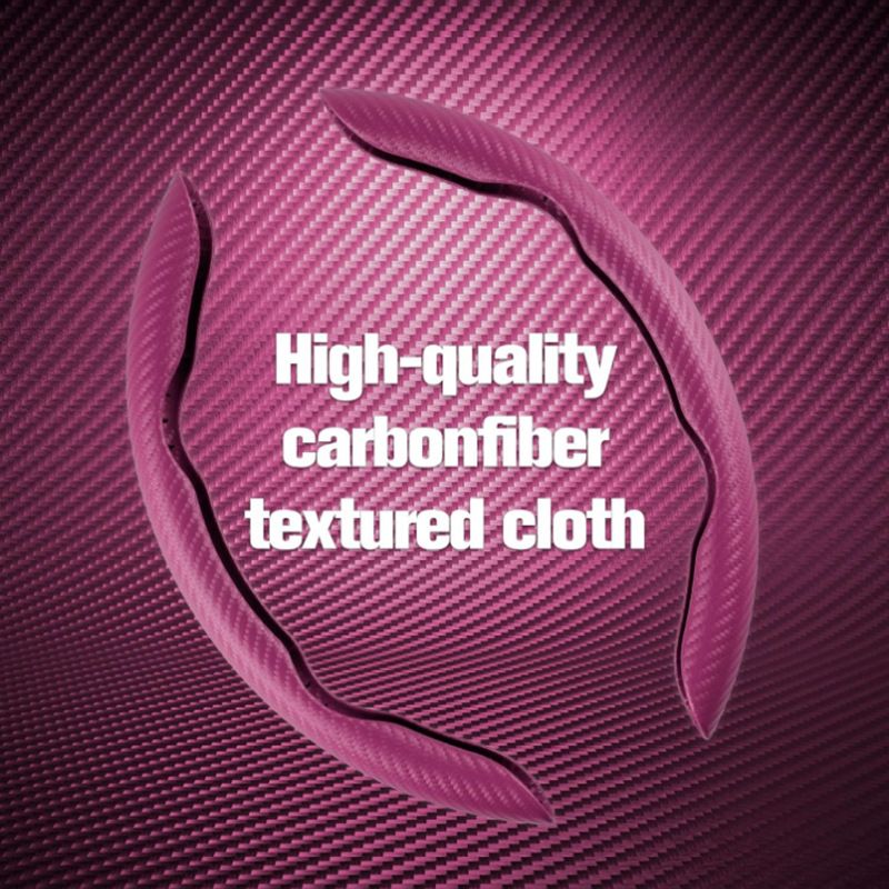 Power Assisted Buckle Ultra-thin Anti Slip Carbon Fiber Patterned Car Suede Steering Wheel Protective Universal Handle_autovado.com