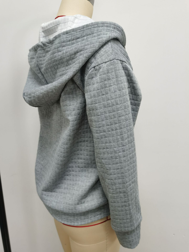 Women's Clothing zipper hooded cardigan long sleeved sweater jacket_autovado.com