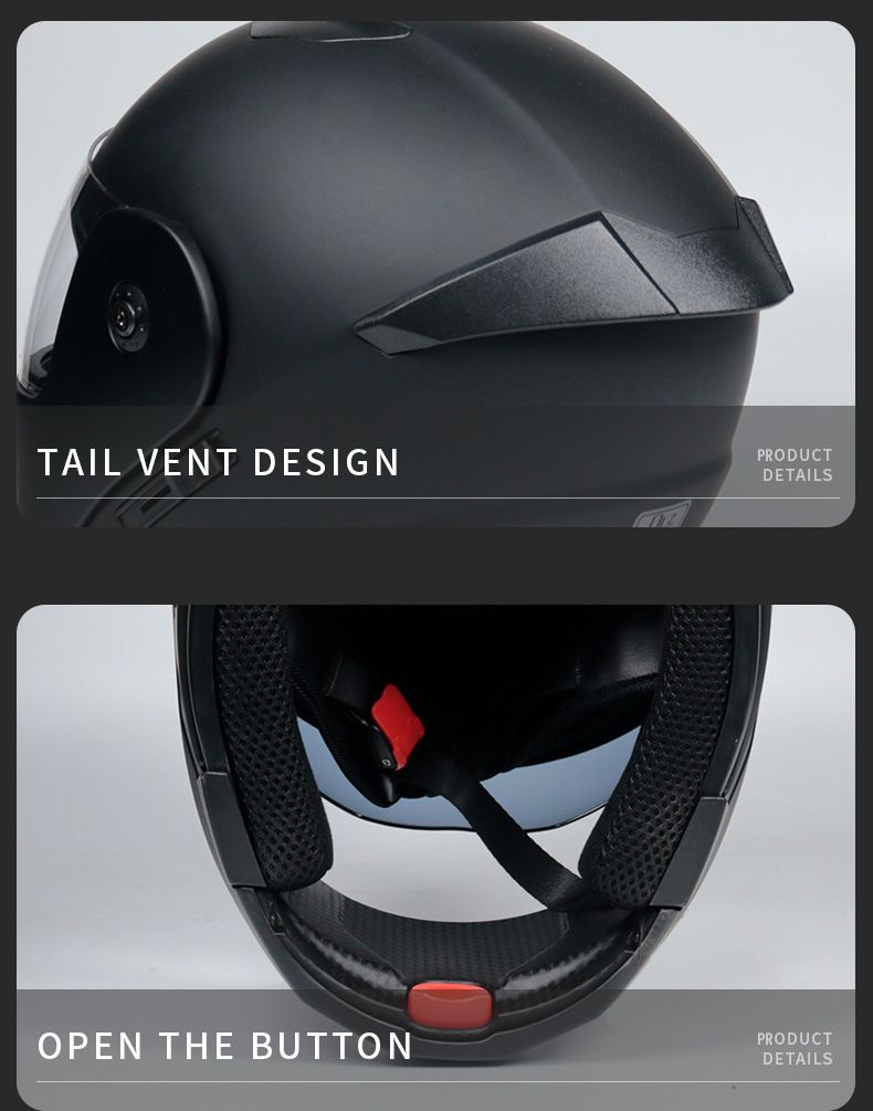 Motorcycle Accessories & Parts Bluetooth Helmet Men's and Women's Flip Up Helmet Personality Cool Double Lens Summer Internet Celebrity Hat_autovado.com