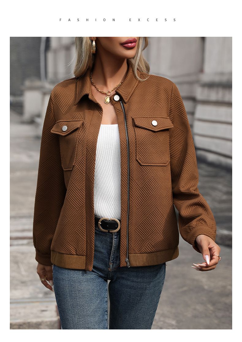 Women's Clothing lapel cardigan autumn new retro Maillard jacket coat_autovado.com