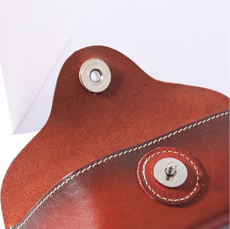 Unisex Vintage handmade leather eyewear case Portable leather eyewear storage bag Plant tanned leather cowhide eyewear bag_autovado.com
