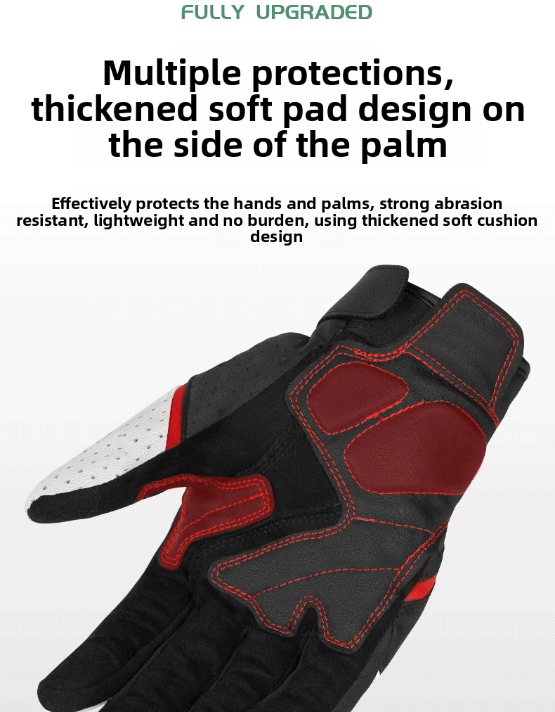 Accessories Riding Genuine Leather Gloves For Men Carbon Fiber Electric Bike Motorcycle Protective Gear Summer Anti-drop_autovado.com