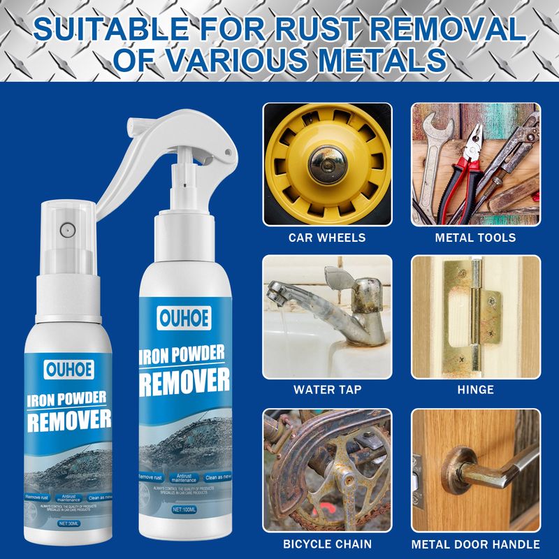 OUHOE Auto Iron Powder Rust Remover Spray Rust Remover Auto Products Stain Remover Rust Remover Cleaning Products_autovado.com