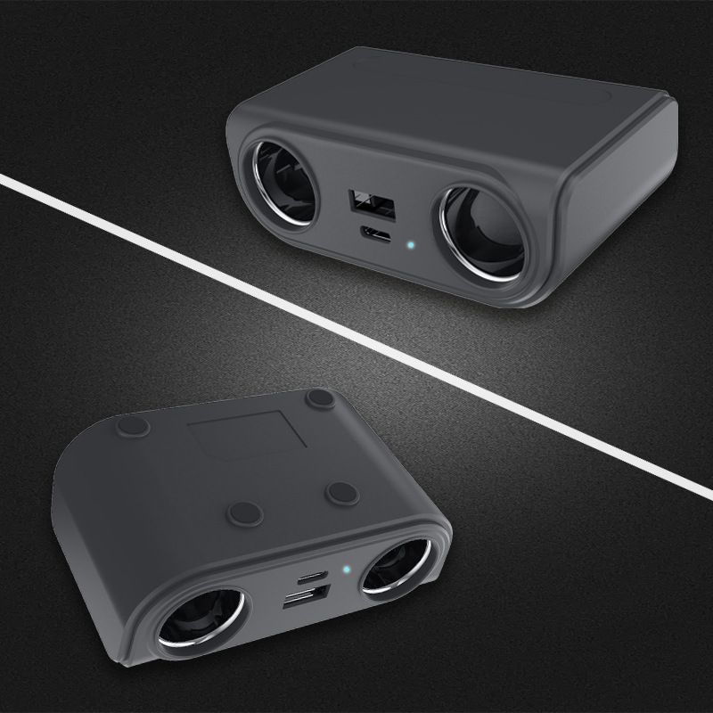 New one to four multifunctional car cigarette lighter A+C mobile phone charger_autovado.com