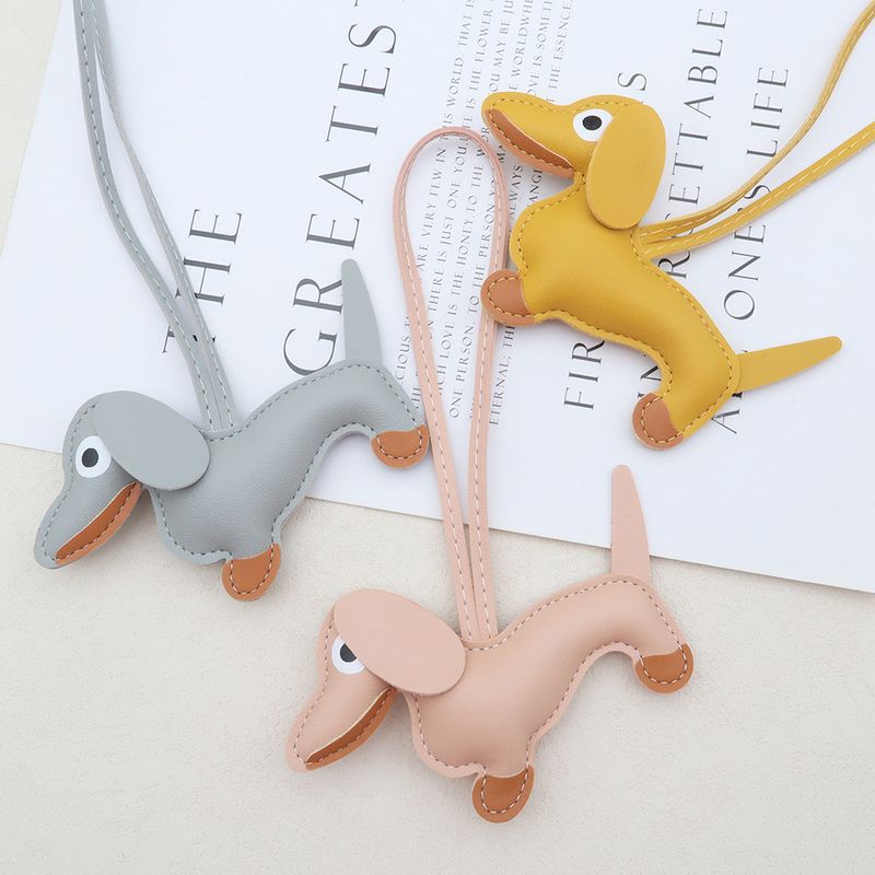 Dachshund Pendant Cute Diy Lanyard Leather Puppy Bag Pendant Schnauzer Couple Car Pendant_autovado.com