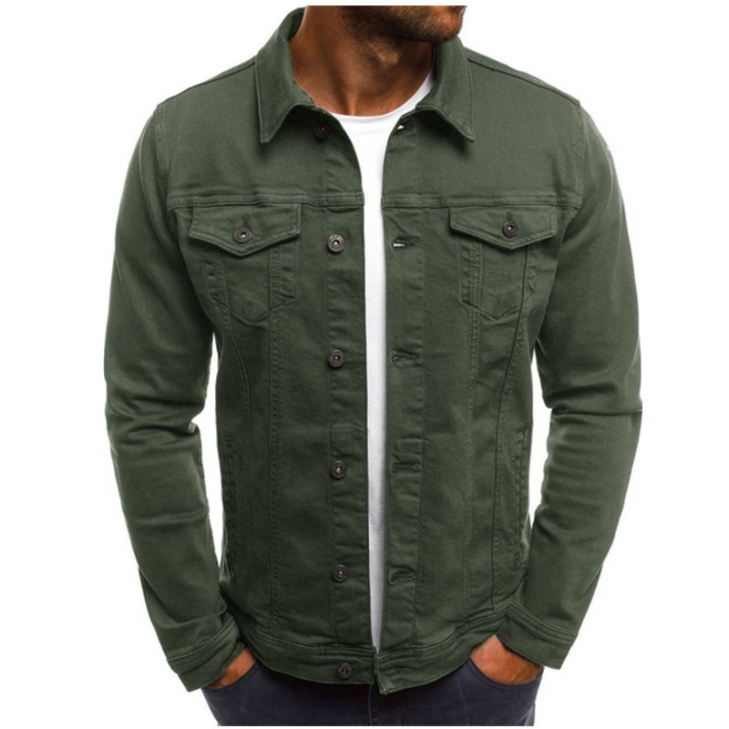 Men's Casual Solid Color Jacket Cardigan Button Cargo Jacket_autovado.com