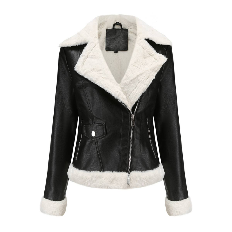 New Suede women's long-sleeved warm lapel jacket European and n commuter casual jacket_autovado.com