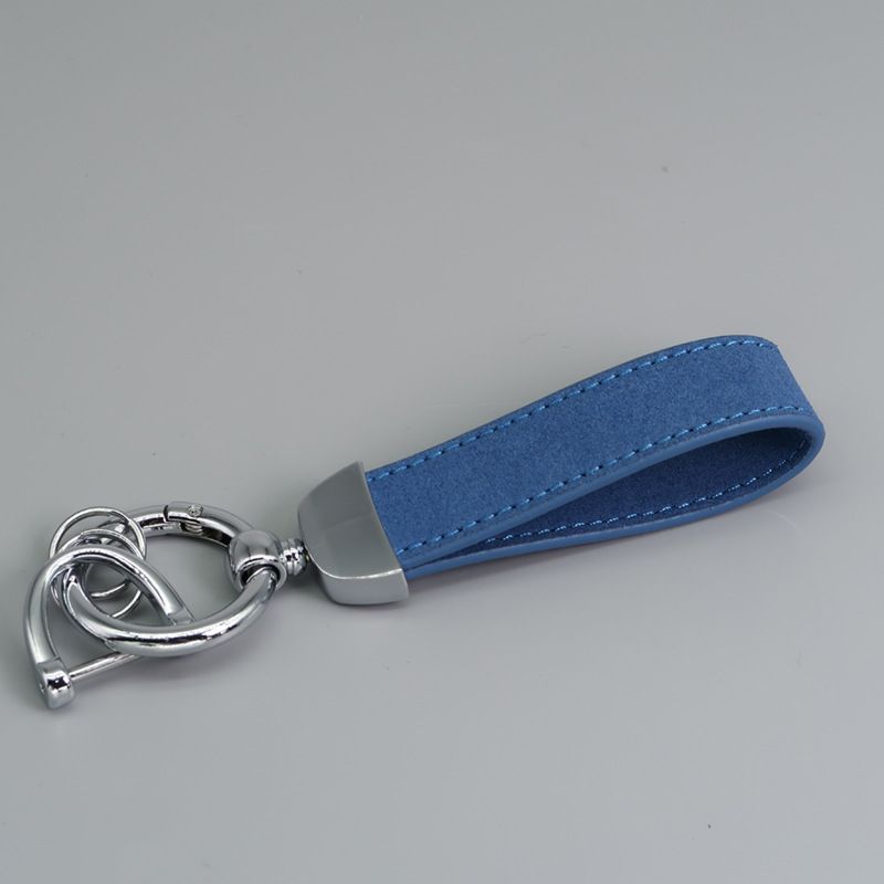 Microfiber Flip Fur Keychain Leather Car Key Chain_autovado.com