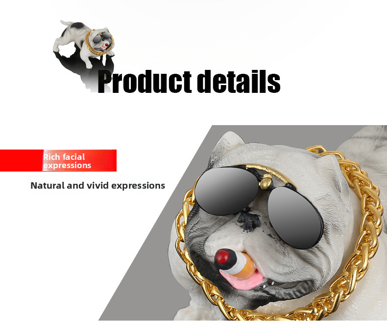 Bull Terrier Personality Creative Interior Sedan Dashboard Decoration High-end Car Accessories_autovado.com
