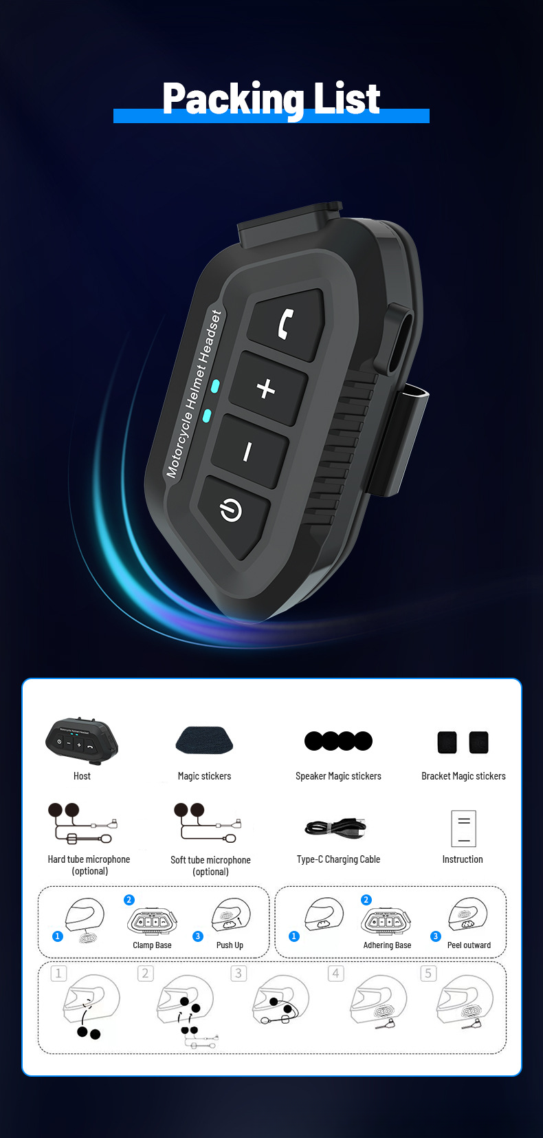 LX2 Motorcycle Waterproof Rider Wireless 5.3 Helmet Bluetooth Earphones_autovado.com