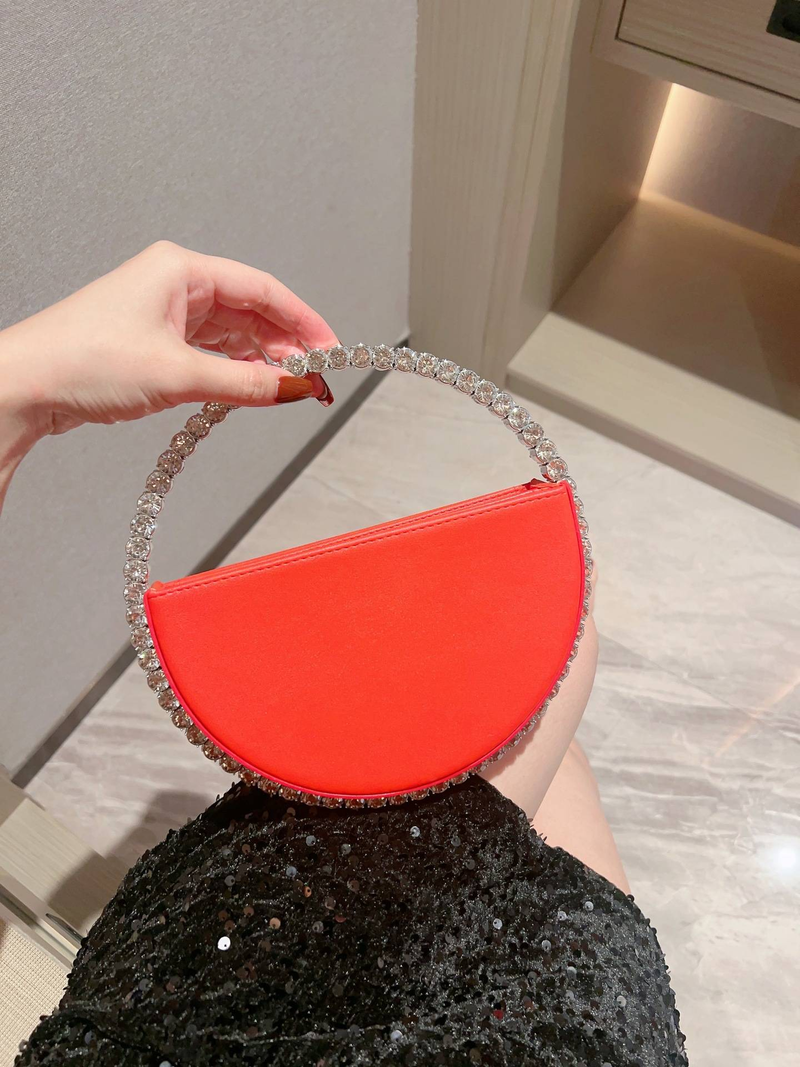 Round Crystal Diamond Bag Sparkling Clutch Bag Internet Celebrity Same Purse Little Fairy Bag Girl Small Bag_autovado.com