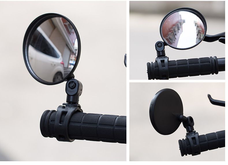 Universal Bike Rearview Mirror - Wide-Angle Convex Glass Mirror For E-Bikes & Mountain Bikes (Round/Oval, 1-Pack/2-Pack)_autovado.com