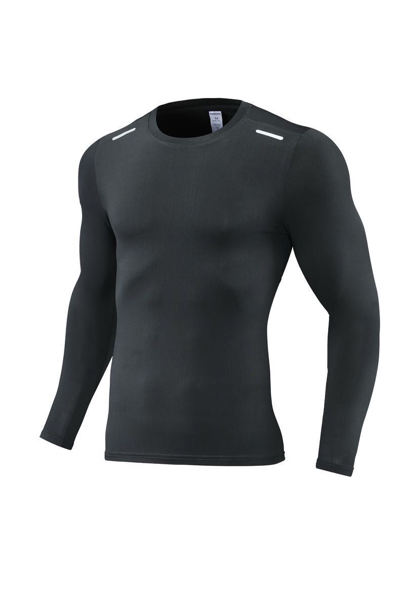 Men's Clothing Long-Sleeved Tights Breathable High-Elastic Quick-Drying Tops Running Fitness Training Clothes Sports Long Sleeves_autovado.com