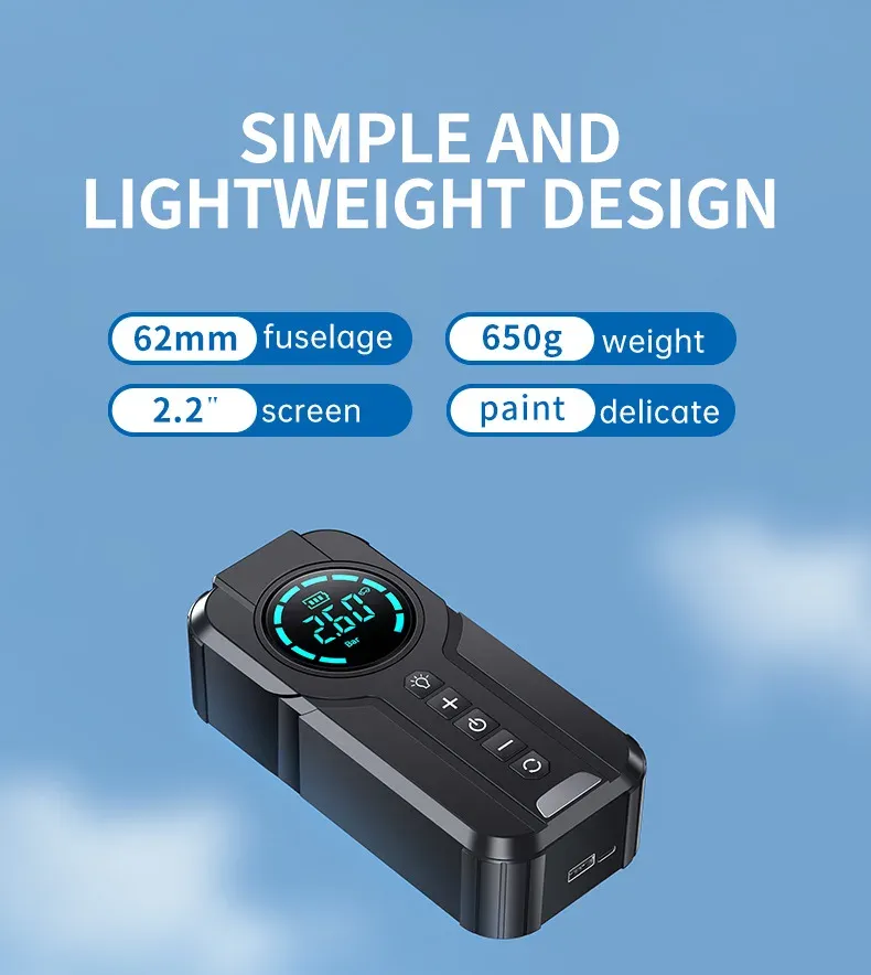 4-in-1 Jump Pump, Power Bank, Lighting, Portable Air Compressor, Cars, Battery, Starter, Start, Car Tire Inflator_autovado.com