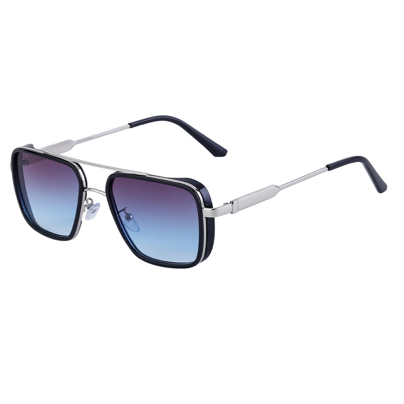 2024 New European and American Retro Punk Style Sunglasses Men's Sun Protection Square Frame Sunglasses Men's Cross-Border Wholesale Shades_autovado.com