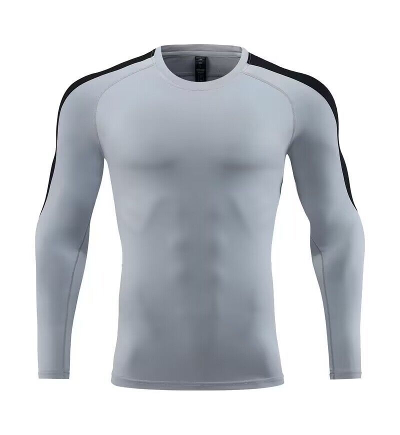 Men's Clothing Tights Long-Sleeved T-Shirt High Elastic Quick-Drying Breathable Sports Running Training Fitness Clothes Round Neck_autovado.com