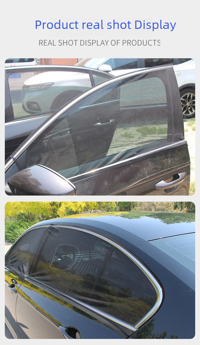 Car sunshade Sun shade Sun insulation window anti-mosquito screen net Car privacy inside the car shade car side curtain_autovado.com