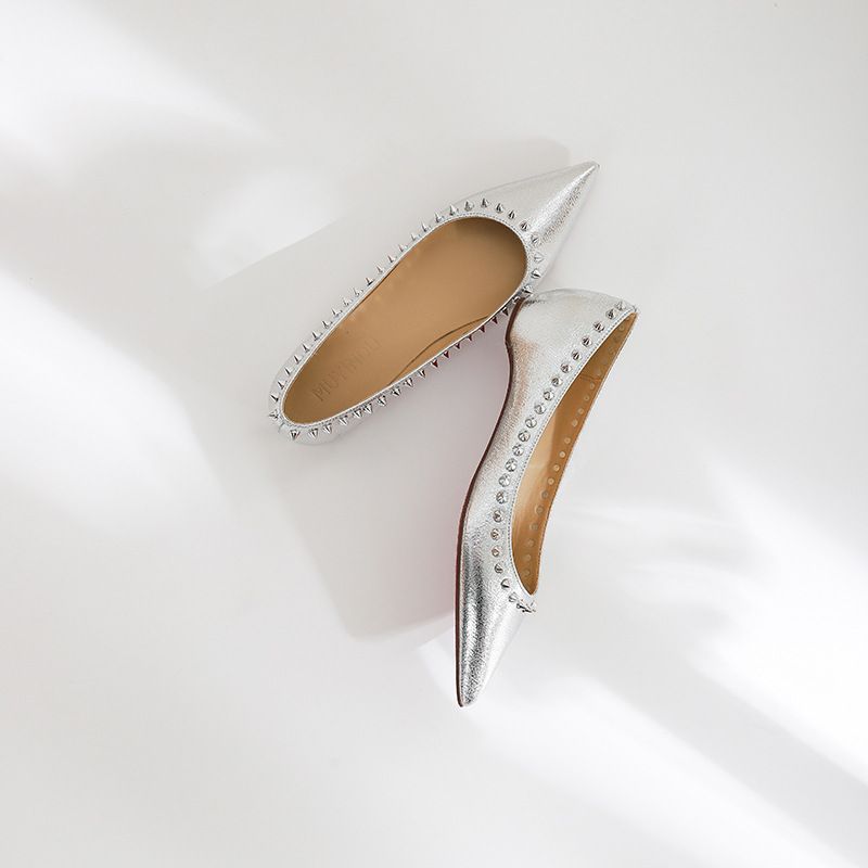 Women's shinguchi party commuter big size premium red bottom nude pointed flats_autovado.com