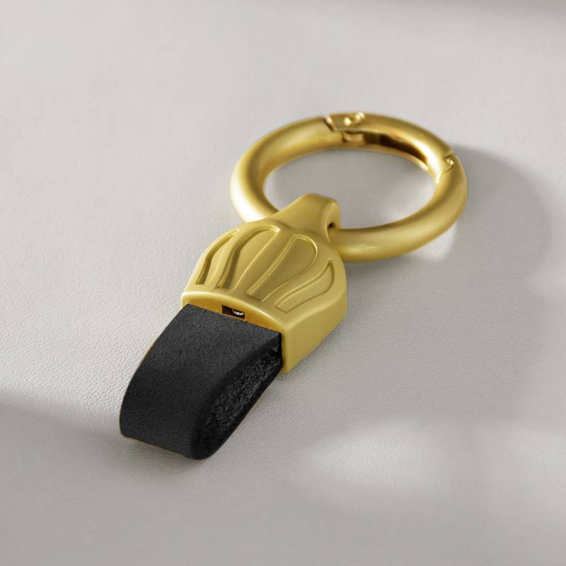 Crown Frosted Cowhide Car Keychain Light Luxury Men And Women Ring Keychain Laser Engraved Genuine Leather Pendant_autovado.com