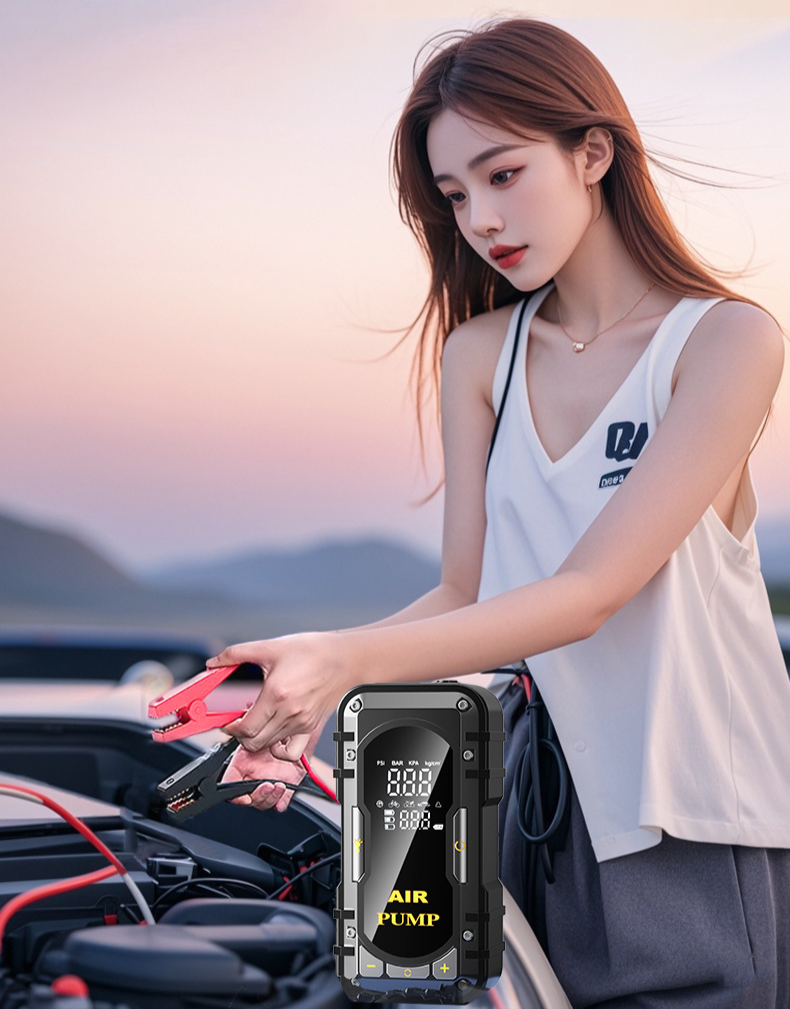 Car Emergency Jump Air Pump Integrated Multi-Function Portable Battery Ignition Starter Power Bank_autovado.com