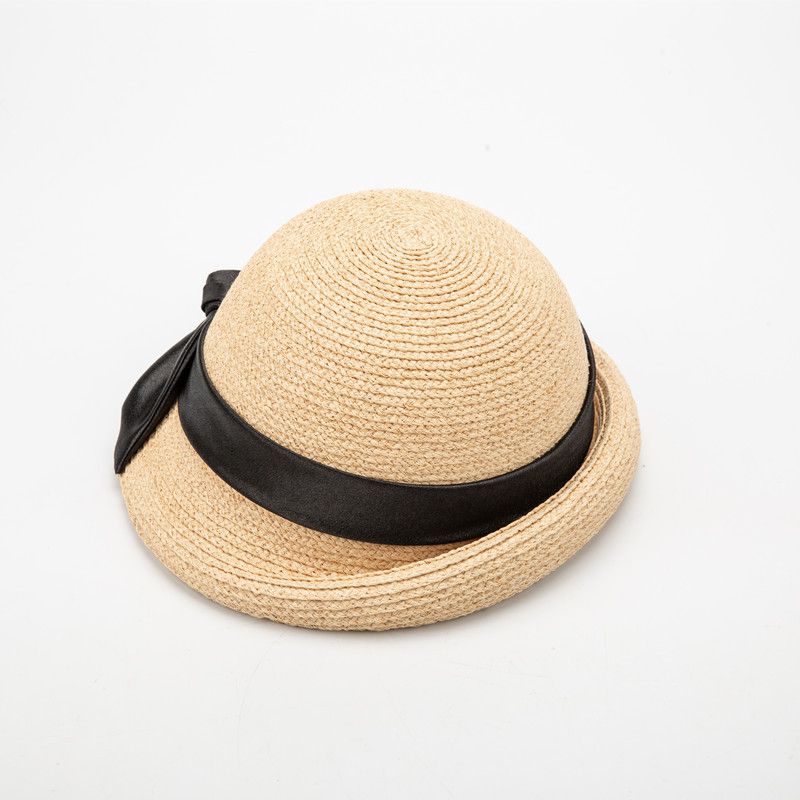 Hot Sale Women Raffia Straw Hats Ribbon Bow Blower Ladies Summer Fedora Outdoor Sun wedding Party Hat_autovado.com