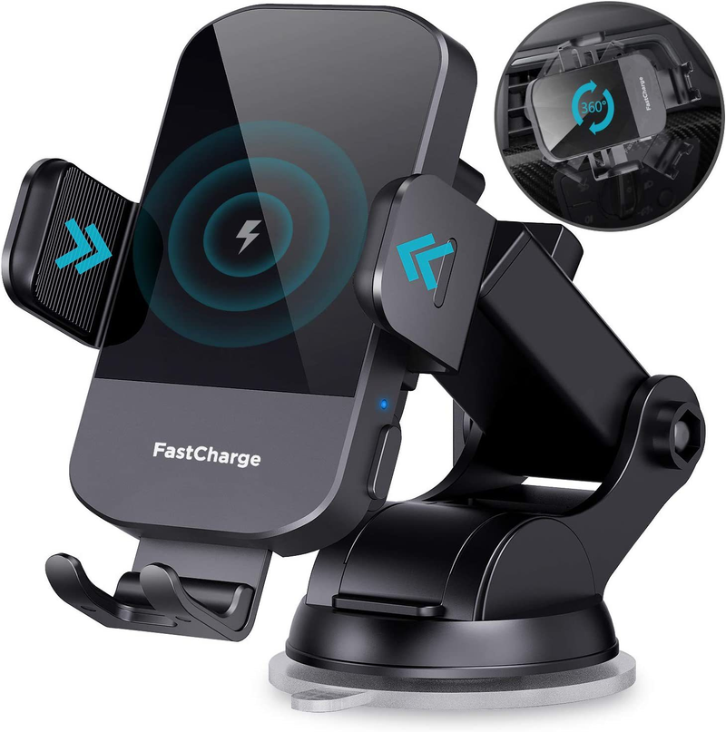 Car Wireless Charger 15W Fast Charging Automatic Clamping Car Charger Phone Holder Windshield_autovado.com