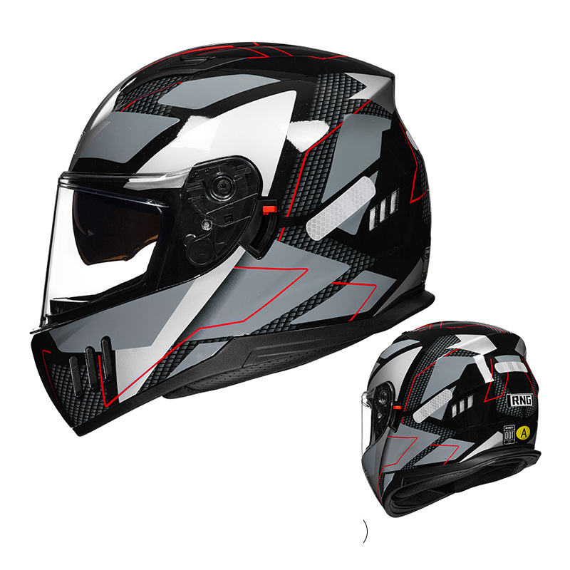 Motorcycle helmet Motorcycle helmet Men's and women's double lenses full helmet riding Full face helmet_autovado.com