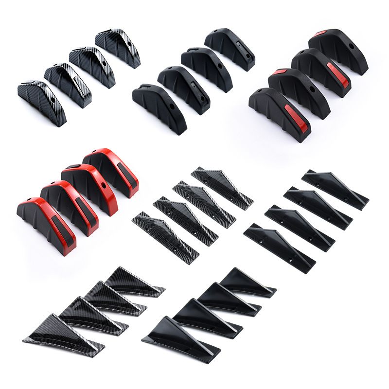 Universal Car Triangle Carbon Fiber Pattern Chassis Lip Small Surround Rear Spoiler Decorative Piece_autovado.com